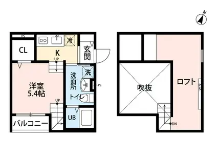 CINQ ETOILES YOSHIZUKA(1SK/2階)の間取り写真