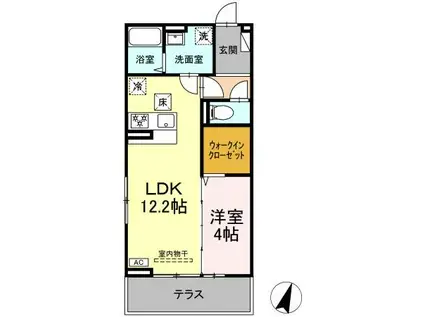 メゾンラフィーネ(1LDK/1階)の間取り写真