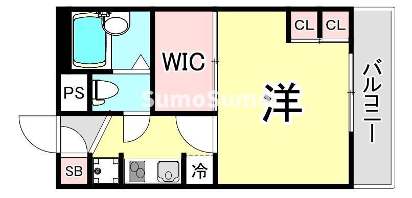 レオパレスウグイス(1K/1階)の間取り写真