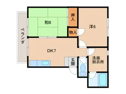 ファミール松下(2DK/3階)の間取り写真