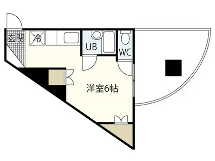 久保田ビル(ワンルーム/2階)の間取り写真