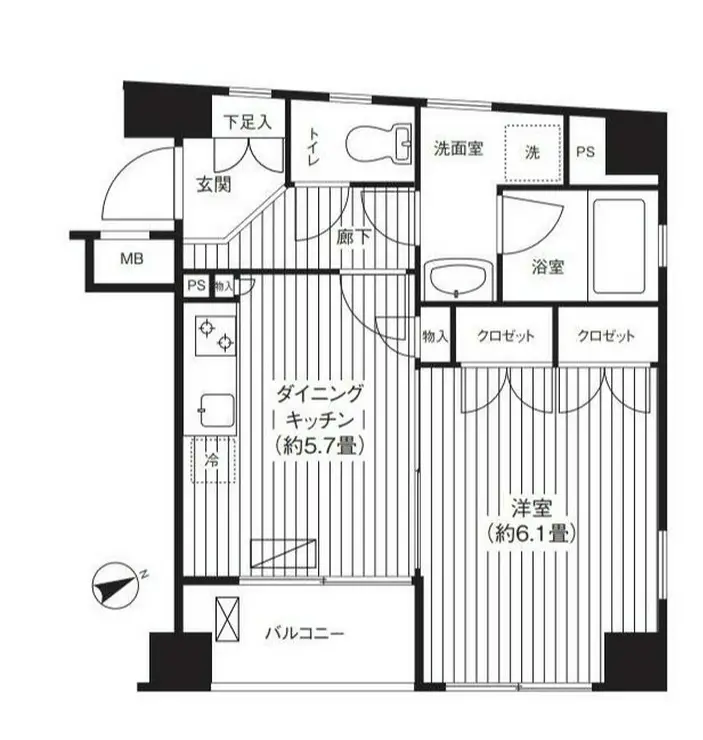 麻布イーストコア 7階階 間取り