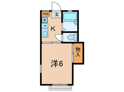 ガーデンハイツ大谷(1K/1階)の間取り写真