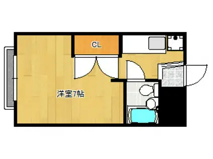 OASIS金山(ワンルーム/1階)の間取り写真