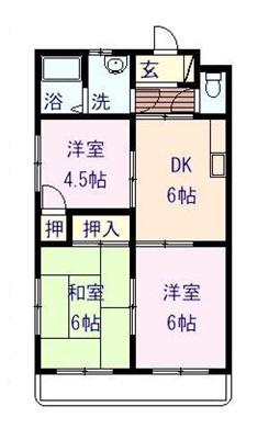 セフィーロ横尾(3DK/2階)の間取り写真