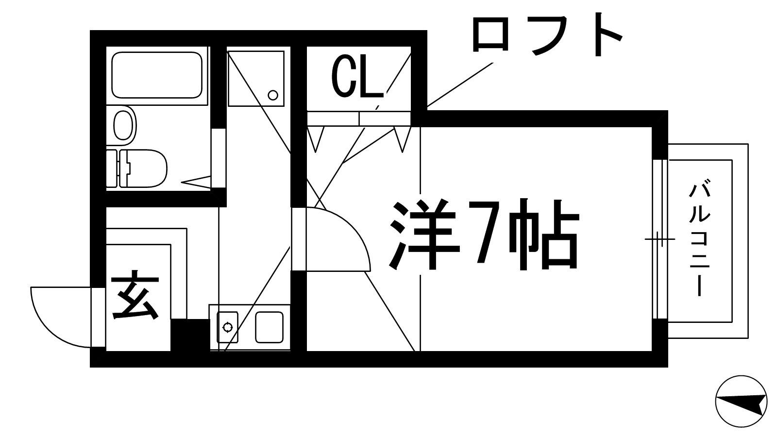 シティパル(1K/2階)の間取り写真