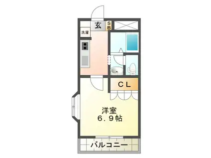 プチメゾングレイス北山(1K/1階)の間取り写真