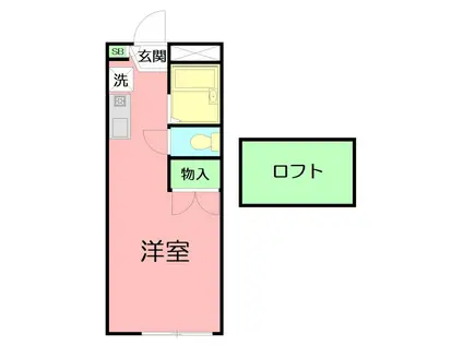 ＪＲ東海道本線 平塚駅 徒歩32分 2階建 築29年(1K/2階)の間取り写真