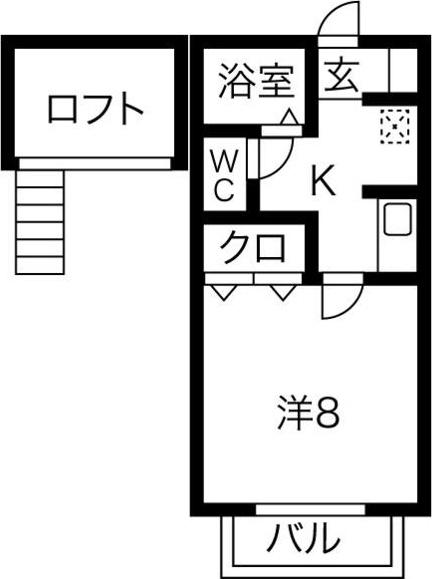 柴田ハイツB(1K/1階)の間取り写真