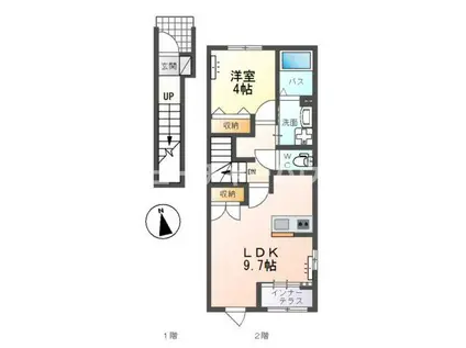 フロントアイランドI(1LDK/2階)の間取り写真