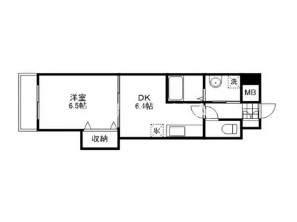 はるなガーデン(1DK/3階)の間取り写真