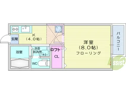 カーザ セレーナ(1K/1階)の間取り写真