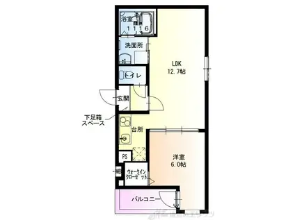 フジパレス沢良宜東I番館(1LDK/3階)の間取り写真