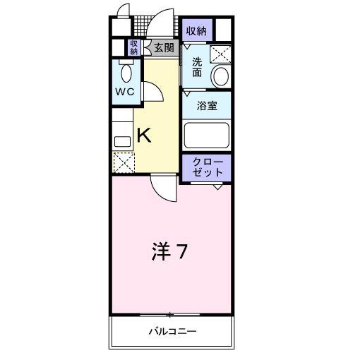 タカンド(1K/3階)の間取り写真