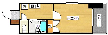 サンドエル東蟹屋(1K/6階)の間取り写真