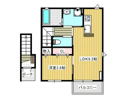 GRAND FIELD 中高津(1LDK/2階)の間取り写真