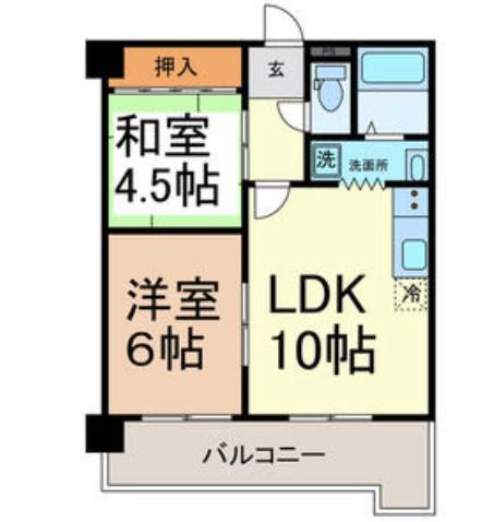サンパーク大鐘II(2LDK/2階)の間取り写真