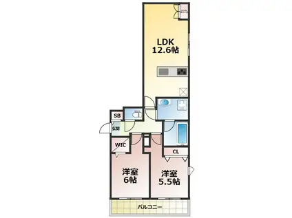 & FUMINOSATO(2LDK/2階)の間取り写真