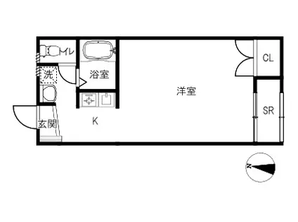 メヌエット(1K/2階)の間取り写真
