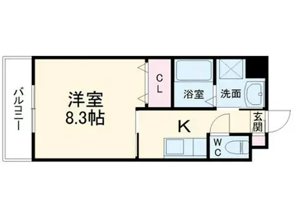 S-RESIDENCE堀田ノース(1K/13階)の間取り写真