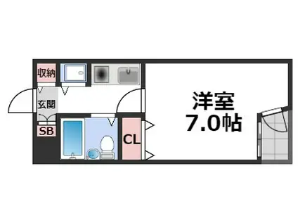 ノアーズアーク桃谷駅前(1K/3階)の間取り写真