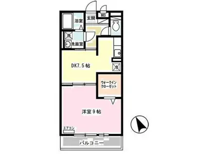 サンテ・レザンジュ A棟(1DK/2階)の間取り写真