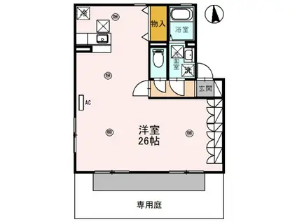 シンフォニータウンIII E棟(ワンルーム/1階)の間取り写真