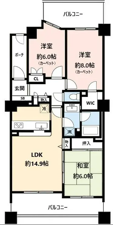 ヒルズ久が原参番館 5階階 間取り