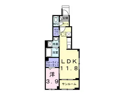 セイジュ(1LDK/1階)の間取り写真