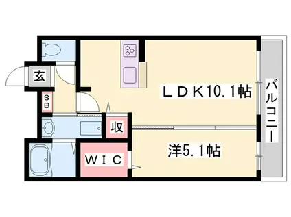 マンションパピルスII(1LDK/2階)の間取り写真