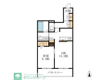 メゾン天白公園東 E棟(1LDK/4階)の間取り写真