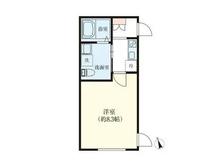 アノンテラス枡形(1K/2階)の間取り写真