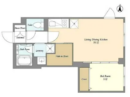 ガーデンレジデンス恵比寿(1LDK/3階)の間取り写真