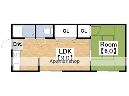 山城文化(1LDK/1階)の間取り写真