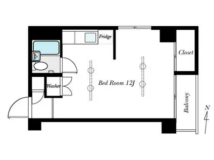 カーサ第二渋谷(ワンルーム/3階)の間取り写真