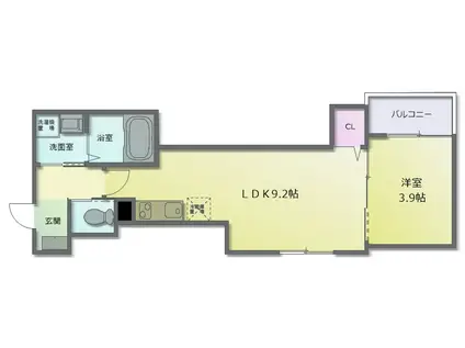 グランドサン(1LDK/3階)の間取り写真