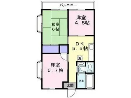 フェリーチェ(3DK/2階)の間取り写真