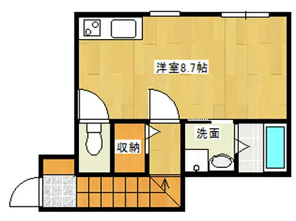 ハーモニーパレス井口(ワンルーム/2階)の間取り写真