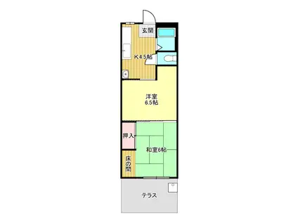 レストハイツ(2K/1階)の間取り写真