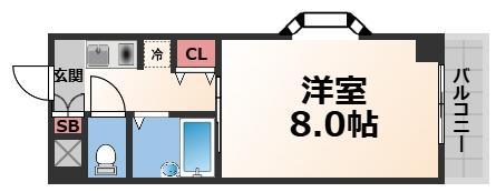 アベニューリップル長田II(1K/6階)の間取り写真