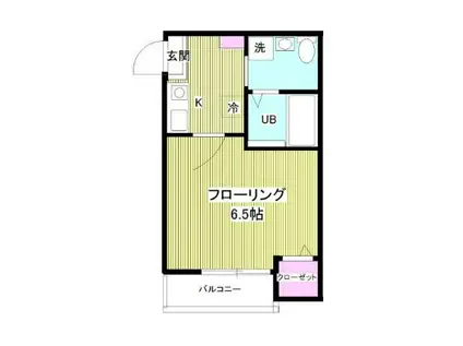 ベイドリーム(1K/2階)の間取り写真