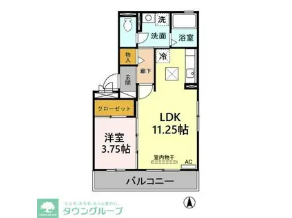 セジュール大秋(1LDK/1階)の間取り写真