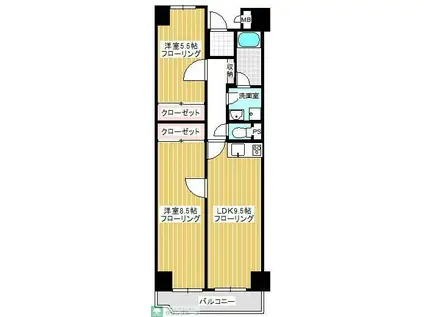 グランコスモU(2LDK/7階)の間取り写真
