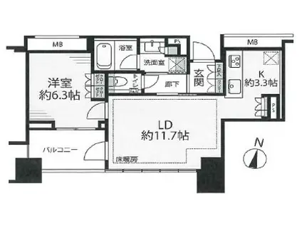 宮益坂ビルディングTHE SHIBUYA RESIDENCE(1LDK/10階)の間取り写真