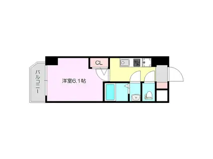 MV.IMP新大阪(1K/6階)の間取り写真