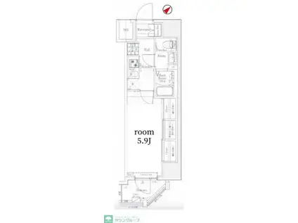 LOG上野駅前(1K/8階)の間取り写真