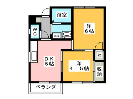 カサ・ベルドール(2DK/2階)の間取り写真