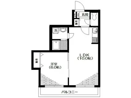 ベネレイト幡ヶ谷(1LDK/2階)の間取り写真