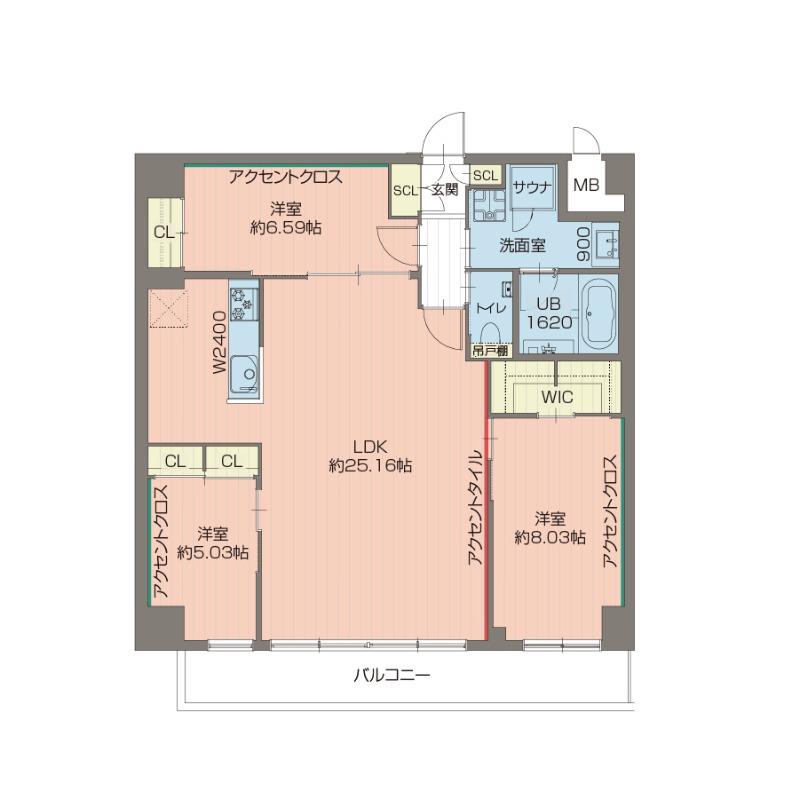 プレジオ西宮北口(3LDK/6階)の間取り写真