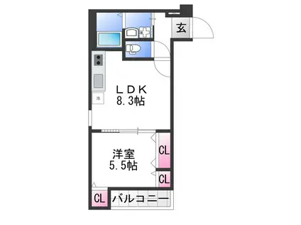 フジパレス春木駅北III番館(1LDK/1階)の間取り写真